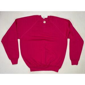 VINTAGE Tultex Blank Crewneck Sweatshirt Men XL Pink USA 80s